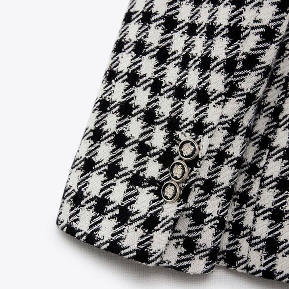 Zara Plaid Double Breasted Blazer New - Picture 4 of 6